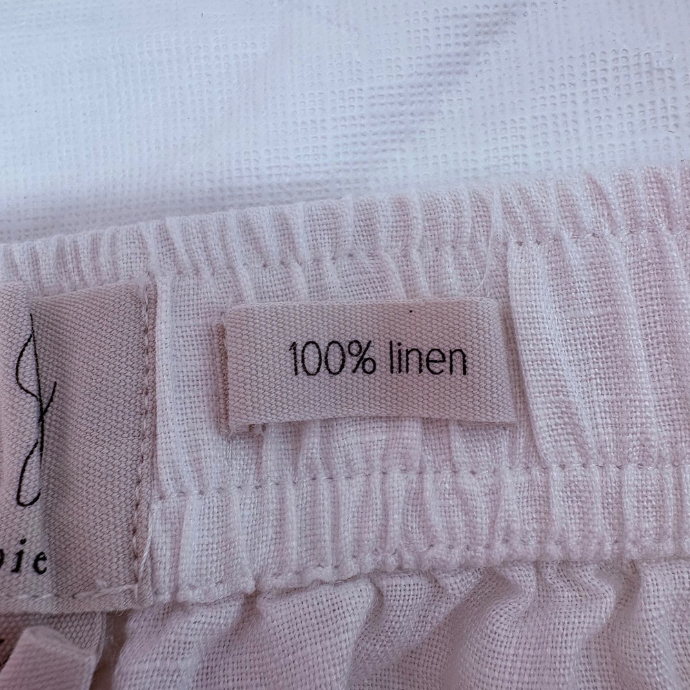 Joie White 100% Linen Wrap Skort Women Large Cargo Pocket Side Tie Casual Summer - Picture 3 of 7